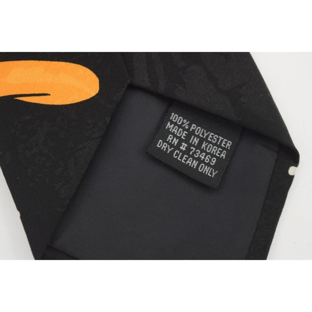 Vintage Looney Tunes Daffy‎ Duck Necktie Black Novelty Cartoon Tie
